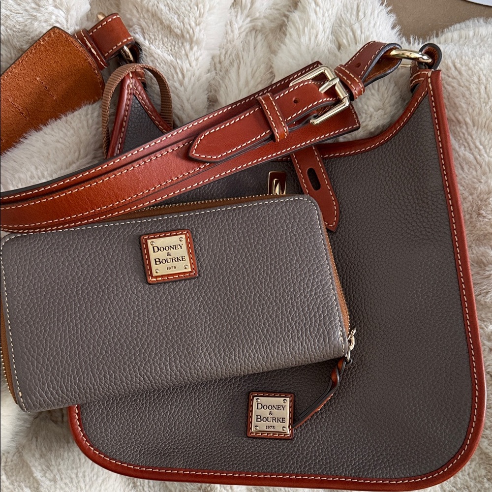 Dooney & Bourke Brown and Tan Shoulder Bag Set